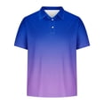 thumbnail image 4 of QATAINLAV Polos Shirts for Men 2025 Summer Fashion Gradient Print Tops Casual Button Down Collared Golf Shirt Lightweight Breathable Tennis Tees Multicolor L Sales Today, 4 of 6