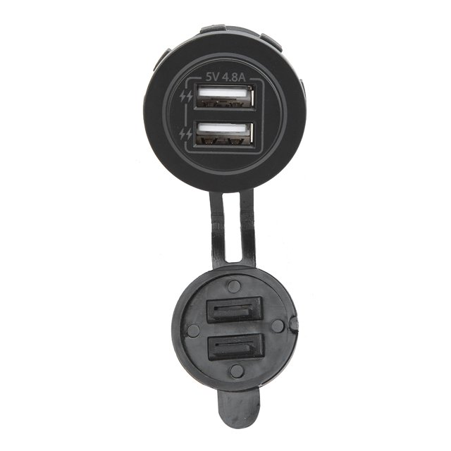 USB Power , Dual USB Port Power Socket Outlet With 60cm/23.6in Cable For 12V/24V Car Boat ATV