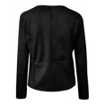 thumbnail image 5 of CEHVOM Cardigan Court en Velours Imitation Peau de Daim Uni à Revers pour Femme, 5 of 5