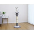 thumbnail image 3 of Home4Cat 31.1"Heavy Duty Sisal Rope Covered Cat Scratching Post with Two Interactive Toys,Gray/Beige, 3 of 9