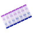 thumbnail image 1 of Pill Organizer 7 Day, Pill Box 2 Times a Day AM PM Pill Case, Weekly Pill Container Portable Travel Medicine Box for Vitamins and Supplements (Blue-Purple), 1 of 2