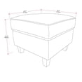 thumbnail image 4 of CorLiving Georgia Linen-Like Upholstered Square Ottoman with Wood Legs, 4 of 4