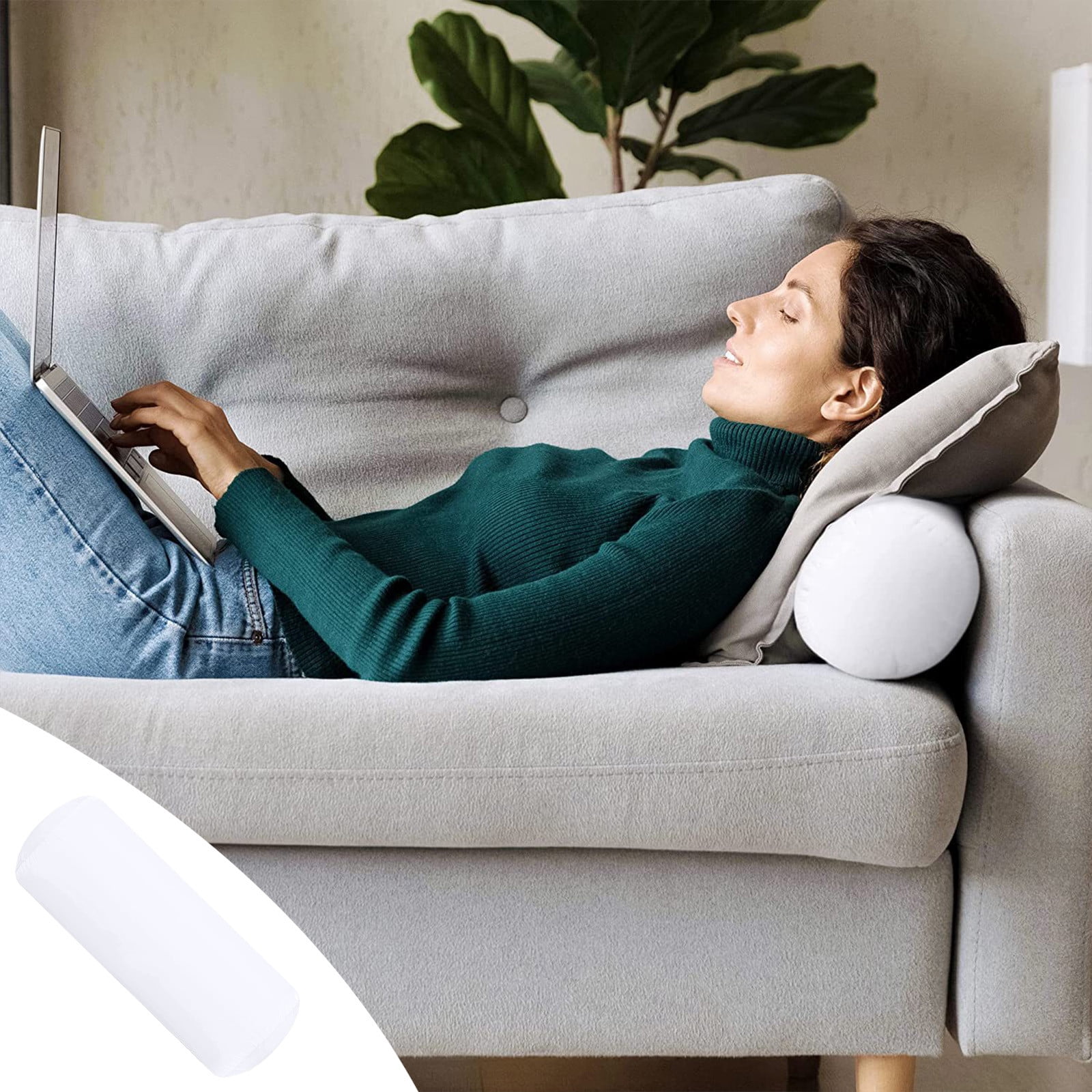 Infidev Cervical Neck Roll For Sleeping 2 Pack Bolster Cylinder Round Pillows Support For Be Legs Back And Yoga Clearance Item