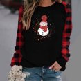 thumbnail image 1 of EQWLJWE T-Shirts de Noël Amusants Bonhomme de Neige pour Femmes Grande Taille Mignon Imprimé à Carreaux Raglan Manches Longues T-Shirt Col Rond Graphique à Carreaux Hauts T-Shirts de Noël pour Femmes 2023 Tendance, 1 of 3
