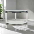 thumbnail image 2 of Funke Side Table in Silver with tempered glass, acrylic, and steel, 2 of 3