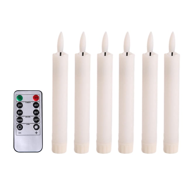 6 Pieces LED Pillar Candles Window Candles Light for Office Halloween