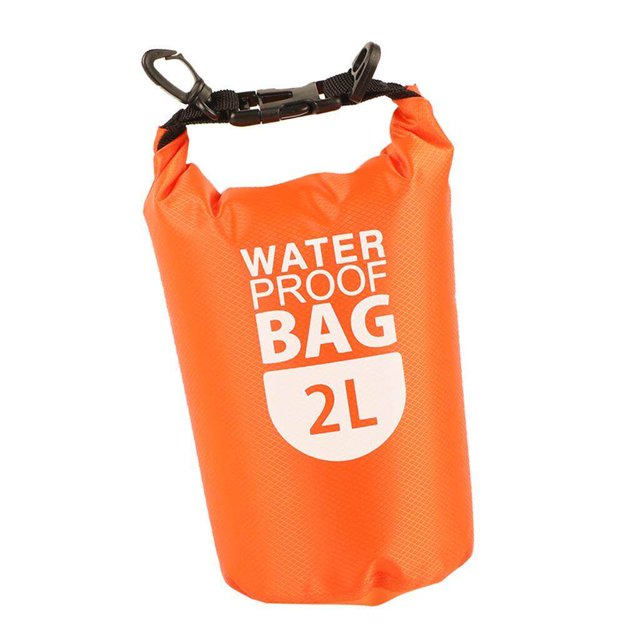 2L Waterproof Dry Bag Sack Pack Dry Pack Pouch Dry Pouch for Rafting Canoeing Diving Orange