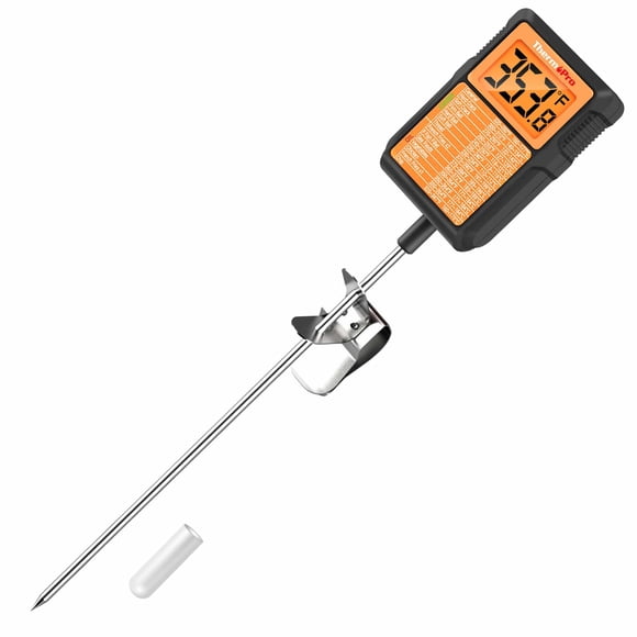 ThermoPro TP510W Waterproof Digital Candy Thermometer with Pot Clip, 8" Long Probe Instant Read Food Cooking Meat Thermometer for Grilling Smoker BBQ Deep Fry Oil Thermometer