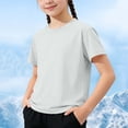 thumbnail image 4 of Zpanxa Boys Athletic Shirts Solid Color Round Neck Short Sleeve Tee Large Outdoor Sports Breathable Top With Polyester 12-13 Years, 4 of 7