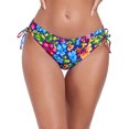 thumbnail image 4 of Ocean Blues Women's Full Coverage Swim Bottoms Sides Drawstring Mid Rise Bikini Bottom Floral Print Bathing Suit Size S, 4 of 9