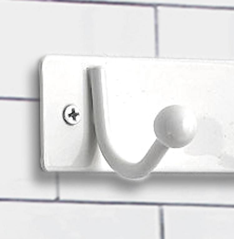 Era Barre 4 crochets Métal Fixation Murale Blanc; Organisateur chapeaux, vêtements et peignoirs