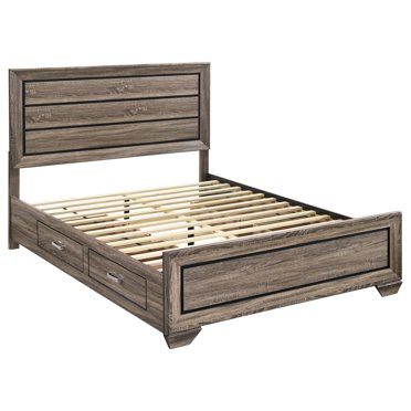 Stonecroft Furniture Lit à Panneaux Grand Brun en Bois Rectangulaire avec Rangement Non Assemblé