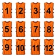thumbnail image 1 of TOPTIE Ensembles de 12 Gilets d'Entraînement Numérotés (#1-12), Chasubles de Soccer, 1 of 5