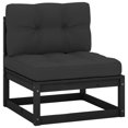 thumbnail image 1 of vidaXL Garden Middle Sofa with Anthracite Cushions Solid Wood Pine, 1 of 5