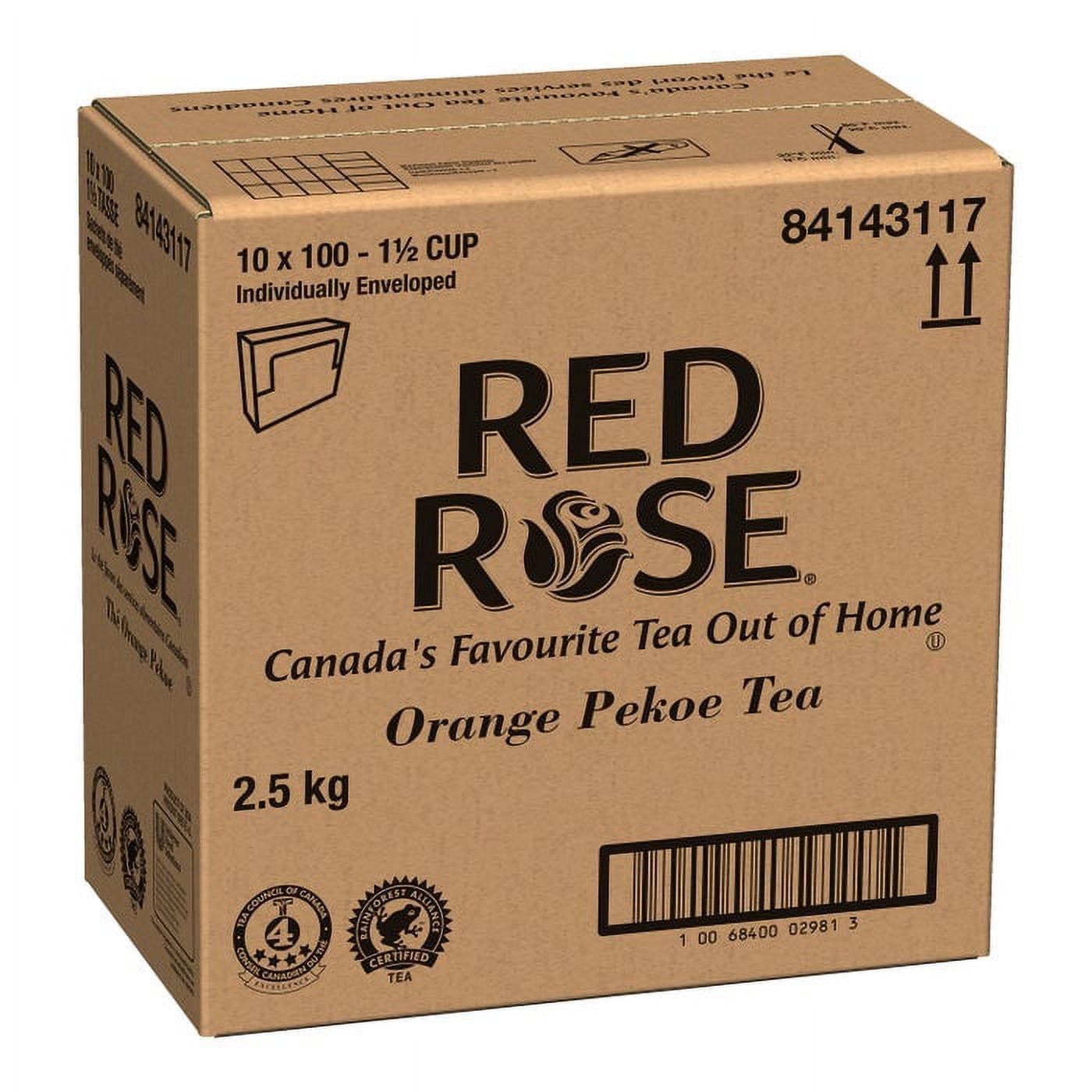 Red Rose Tea Bags Orange Pekoe Case [10x100 ct]