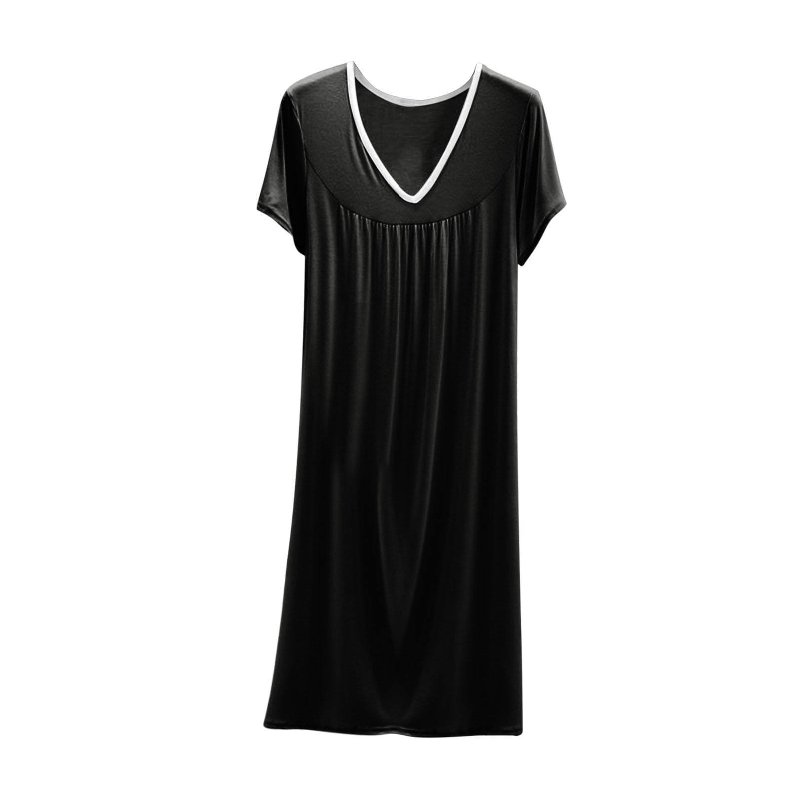 LOVZFMLL Robes pour Femmes Robe T-Shirt Maxi à Manches Courtes Nuisette Super Douce et Confortable Pyjama Chemises de Nuit Tenue de Détente Décontractée Vêtements de Nuit
