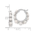 thumbnail image 4 of White Freshwater Cultured Pearl Hoop Earrings in Sterling Silver, 4 of 5