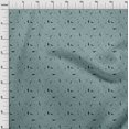 thumbnail image 4 of oneOone Rayon Teal Blue Fabric Line Drawing Leaf Craft Projects Decor Fabric Printed By The Yard 56 Inch Wide, 4 of 4