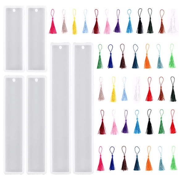 Couleur Aléatoire Marque-Pages Moule Pendentif Bricolage Cadeaux Moule en Silicone Résine Flexible Moules Marque-Pages Accessoire de Livre pour Plâtre Argile 46 Pcs