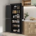 thumbnail image 2 of HOMCOM Freestanding 4 Door Kitchen Pantry Cabinet with Shelves Black, 2 of 9