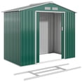 thumbnail image 1 of 7' x 4' Garden Storage Shed w/ Foundation Kit and Double Doors Green, 1 of 10