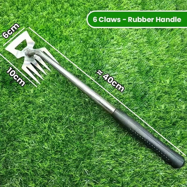 Swiftyle 1 Pcs Manual Puller Tool 2-in-1 Garden Rake Weeder Stainless Steel Hand Weeding Tool With Ergonomic Handle For Yard And Garden