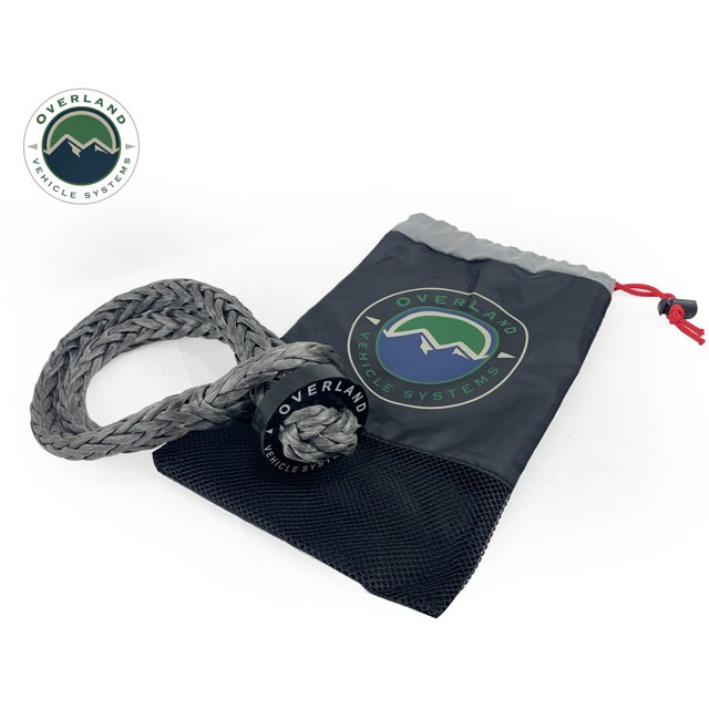 Overland Vehicle Systems Shackle Rope 19159919 5/8 Inch Diameter Rope With 6 Inch Diameter Loop; Rated to 44 500 Pounds; With Collar; Gray; With Storage Bag