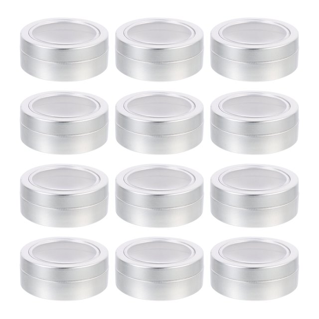 Shisuyan Aluminum Container Leak-Proof Aluminum Jars Silver 12Pcs 4.7X4.7X2CM