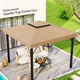 thumbnail image 2 of Outsunny Toit de Rechange pour Pavillon à Double Toit 10'x10 Pieds, Kaki, 2 of 10