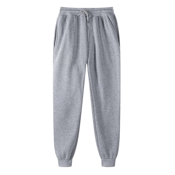 TIMIFIS Gray Men's Active Fleece Sweat Pants Casual Sweatpants Basic Solid Winter Warm Hip-hop Athletic Sweatpants with Pockets - Spring/Summer