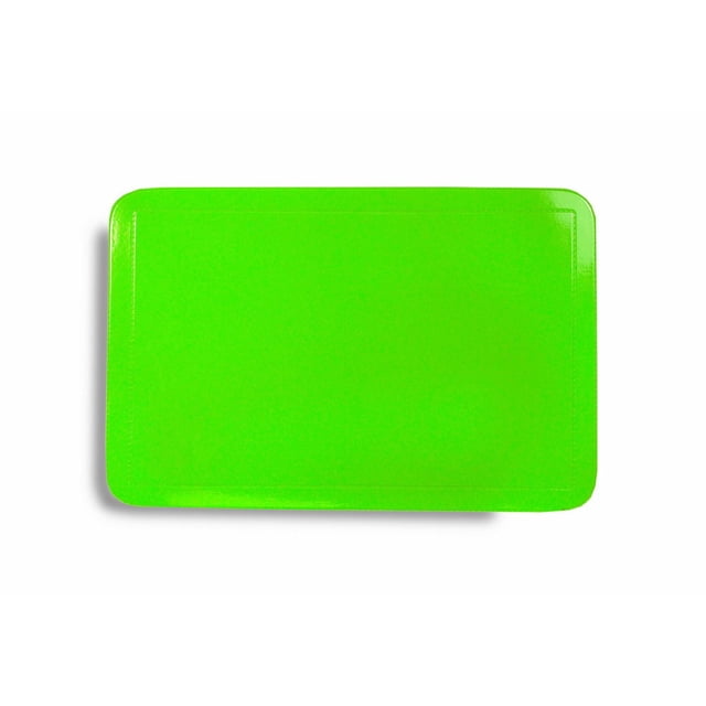 Napperon en Plastique (Vert Pâle) - Ensemble de 12 Montrant un Seul Napperon Rectangulaire aux Coins Arrondis en Vert Vif, Fait de Plastique Lisse et Imperméable Mesurant 11,25 par 17 Pouces, Idéal pour le Linge de table et la Déco de Salle à Manger Intérieure et Extérieure.