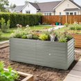 thumbnail image 2 of Outsunny Galvanized Raised Garden Bed, 5' x 3' x 2' Planter Box Light Grey, 2 of 10