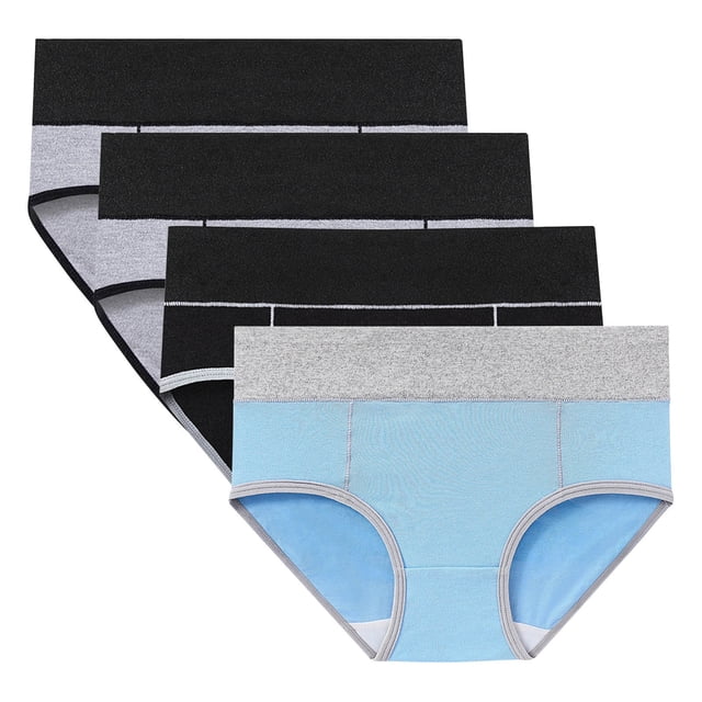Women's High Absorbency Period Cotton Underwear Heavy Flow Leakproof Panties Reusable Postpartum Panties(Plus Size 4 Pack)