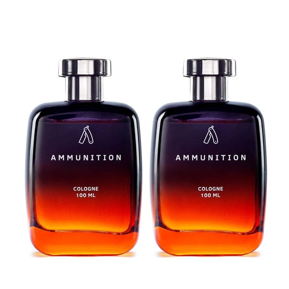 Ustraa Ammunition Cologne Perfume For Men Pack Of 2X 100ml - 3.4 Fl.oz. Each | Long Lasting Perfume For Boys | Fresh, Spicy & Musky Notes - Masculine Fragrance | Mysterious Fragrance Of The Night
