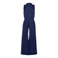 thumbnail image 4 of TrendOFT Combinaisons Habillées pour Femmes Mode Été Coupe Ample Sans Manches Col Rond Combinaisons une Pièce Bleu TG, 4 of 4