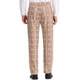 thumbnail image 3 of INSPIRE CHIC Pantalon pour Homme à Carreaux Bal Formel Coupe Régulière Pantalon de Complet 38 Kaki, 3 of 7
