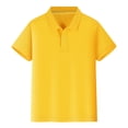 thumbnail image 1 of Nwiuh Girls' Short Sleeve Performance Polo Tee Shirts (Yellow, 4-5 Years), 1 of 7