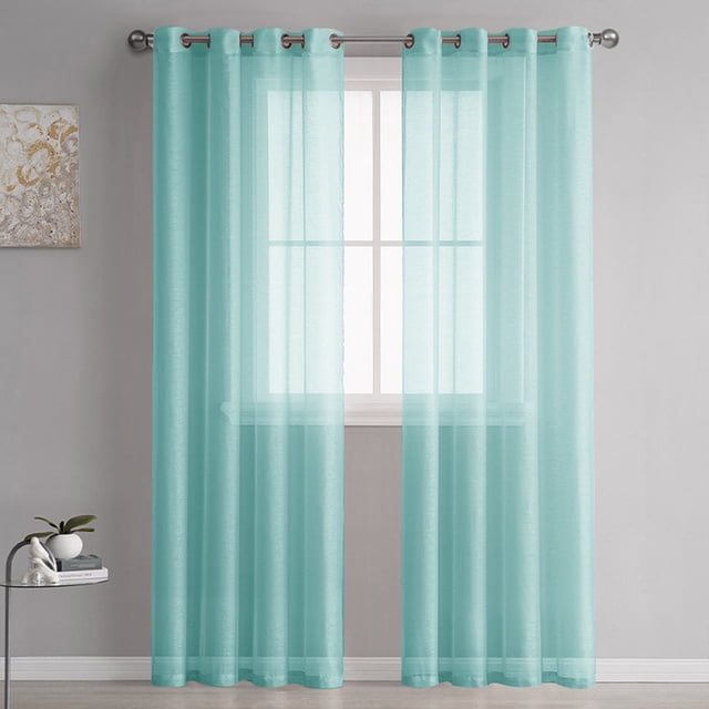 Window Curtains for Living Room Semi Sheer Curtains for Bedroom 98 Inches Long Grommet Vertical Window Curtains Drapes with Light Through for Living Room Window Curtains Living Room