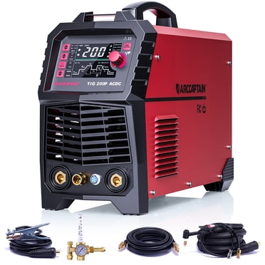 ARCCAPTAIN TIG Welder AC/DC 200Amp with Pulse, Soudeur TIG / Aluminum TIG Welder 110V/220V TIG Welder with Square/Triangular Wave/Stick/MMA/Spot MultiProcess DASH-ARC Welding Machine, 5 Year Warranty