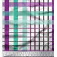 thumbnail image 1 of Soimoi Green Poly Georgette Fabric Window Pane Check Printed Fabric 1 Yard 52 Inch Wide, 1 of 3