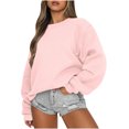 thumbnail image 2 of Chandails à Capuchon Mode pour Femmes 2023 Décontracté à Manches Longues Col Rond Chandail Ample pour Dames Hauts Blouse Rabais de 50 % Liquidation Costumes d'Halloween/Noël, 2 of 7