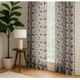 thumbnail image 4 of Vargottam 84 Inch Rod Pocket/Back Tab Cotton Curtains for Windows and Doors - Light Filtering Cotton - Light Filtering Drapes For Doors - Set of 2 Panels, 52"x84" - Floral Vine Print (Pink), 4 of 8