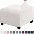 thumbnail image 1 of Chok 3 Sizes Square Jacquard Durable Customized Stretch Footrest Ottoman Cover Folding Storage Stool Furniture Protector Slipcover (Dark Grey L), 1 of 7