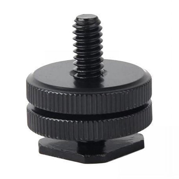 Bunblic Support de Soulier Chaud pour Appareil Photo 2x, Adaptateur de Soulier Flash à Vis Trépied 1/4 Pouces pour Appareils Reflex, Longue Vis Métal à Double Couche 1/ Adaptateur 2 Pcs