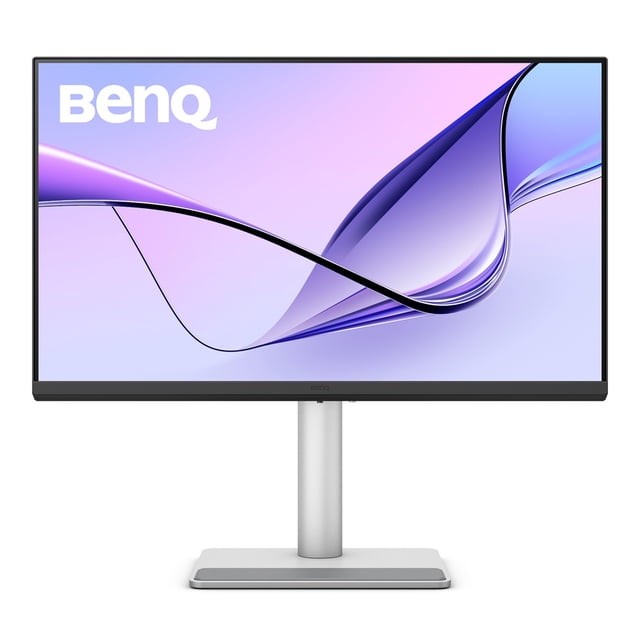 BenQ 27”, 3840x2160, Argent, MA270U Moniteur avec Écran IPS LED 4K UHD de 27 Pouces, Bords Minces et support Ajustable Argent avec base Rectangulaire, Calibré pour MacBook avec Réglage Couleur Mac Exclusif et Prise en Charge USB-C, Idéal pour le Travail Créatif.