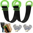 thumbnail image 1 of 2-Pack Adjustable Lifting Moving Straps, Black Moving Straps for Furniture and Multifunctional Carrying Strap Belt with Durable Handles Support 600Lbs, for Furniture, Boxes, 1 of 6