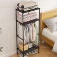 thumbnail image 2 of Suncoda Plast C Coat Rack, Coat Rack Freestanding Closet Organizer Hall Tree with 2 Storage Shelves Corner Storage Organizer for Entryway Bedroom, 2 of 6
