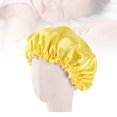 thumbnail image 2 of Kids Double Layer Sleeping Elastic Sleeping Hat Adjustable Sleeping Head Cover (Yellow), 2 of 7