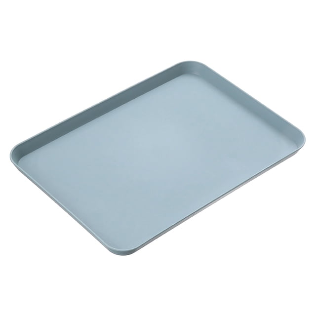 Fast Food Cafeteria Tray, Durable Polypropylene Serving Trays, Non-Slip Surface, Stackable & Reusable, Suitable for Cafes, Cafeterias and Restaurants, BPA Free, 1Pack, Multicolor(Blue,13.4x9.4")