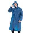 thumbnail image 1 of MIASHUI Rain Ponchos for Adult Waterproof Hood Raincoat,Blue,One Size, 1 of 3